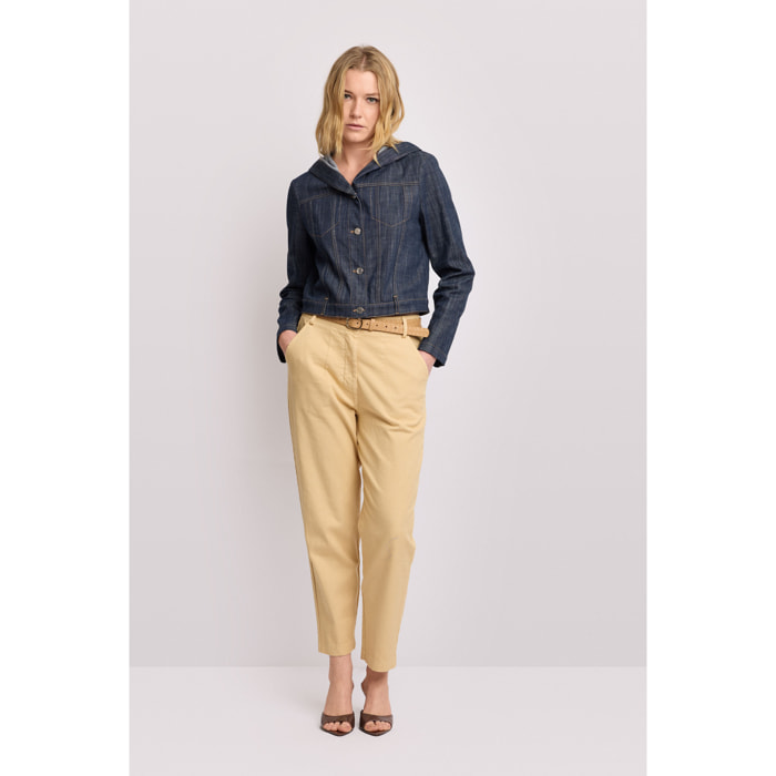 Kocca - Giacca in denim con cappuccio Donna, Denim, Colletto di camicia