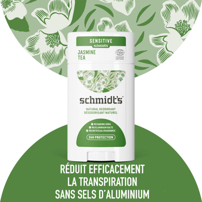 Pack de 3 - Schmidts Déodorant Stick Peau Sensible Thé au Jasmin 58ml