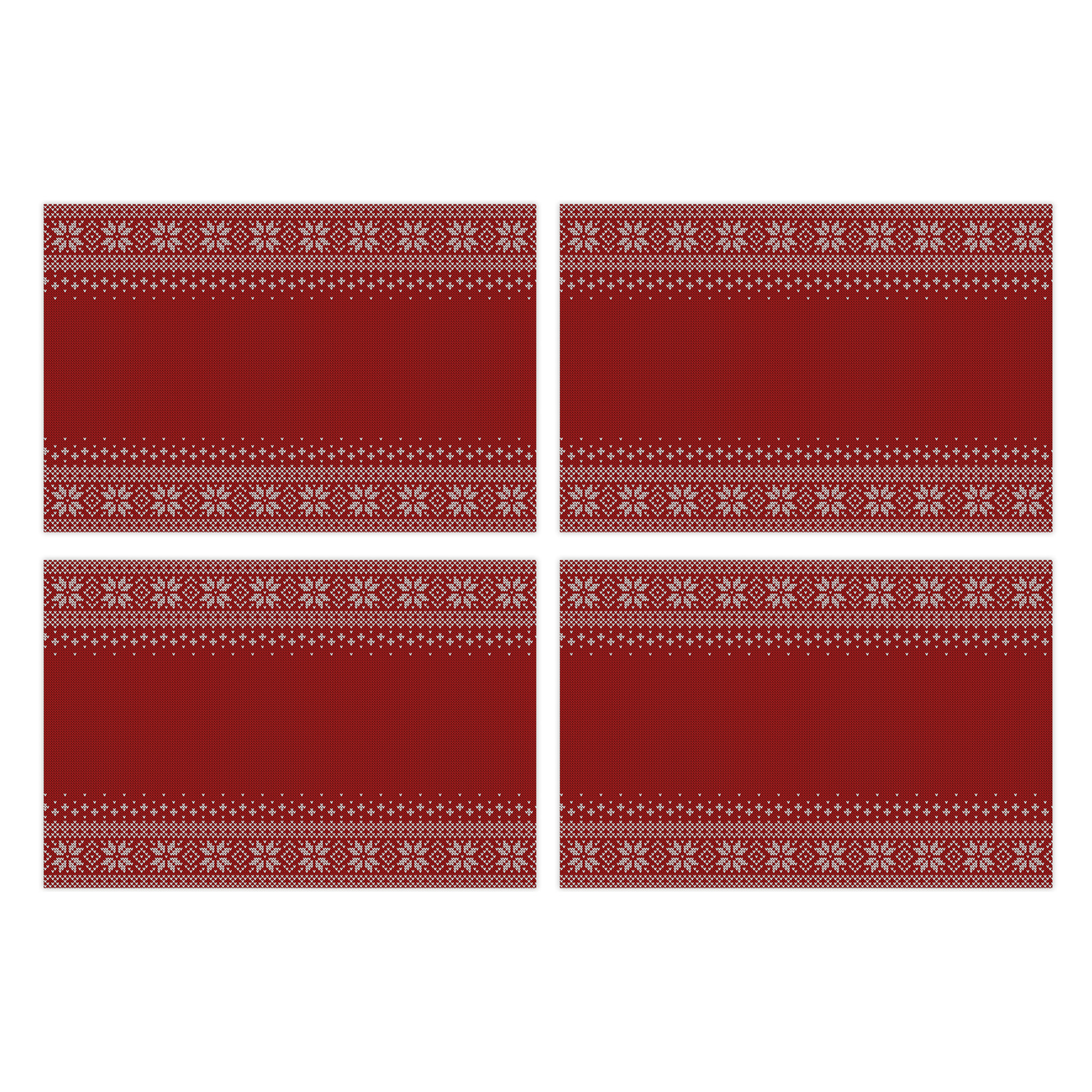 VINILIKO, set de 4 individuales de mesa Invierno rojo 4u-30x45 cm