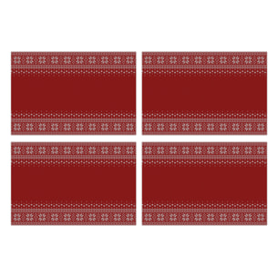 VINILIKO, set de 4 individuales de mesa Invierno rojo 4u-30x45 cm