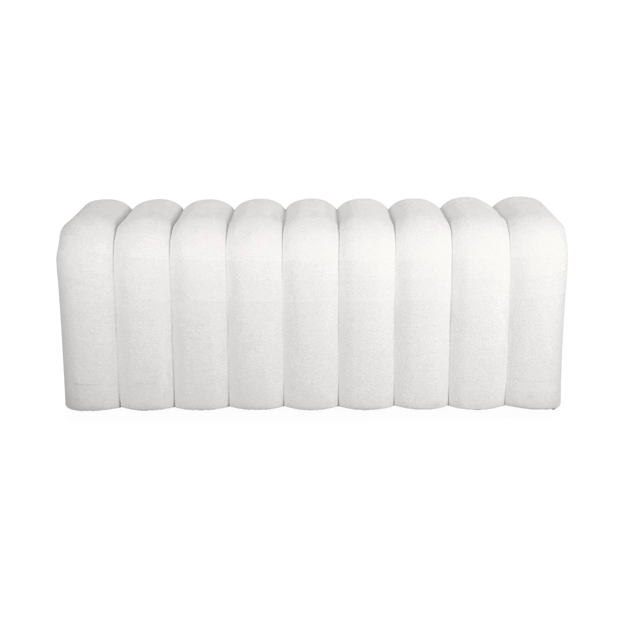 Banc. bout de lit blanc contemporain en tissu