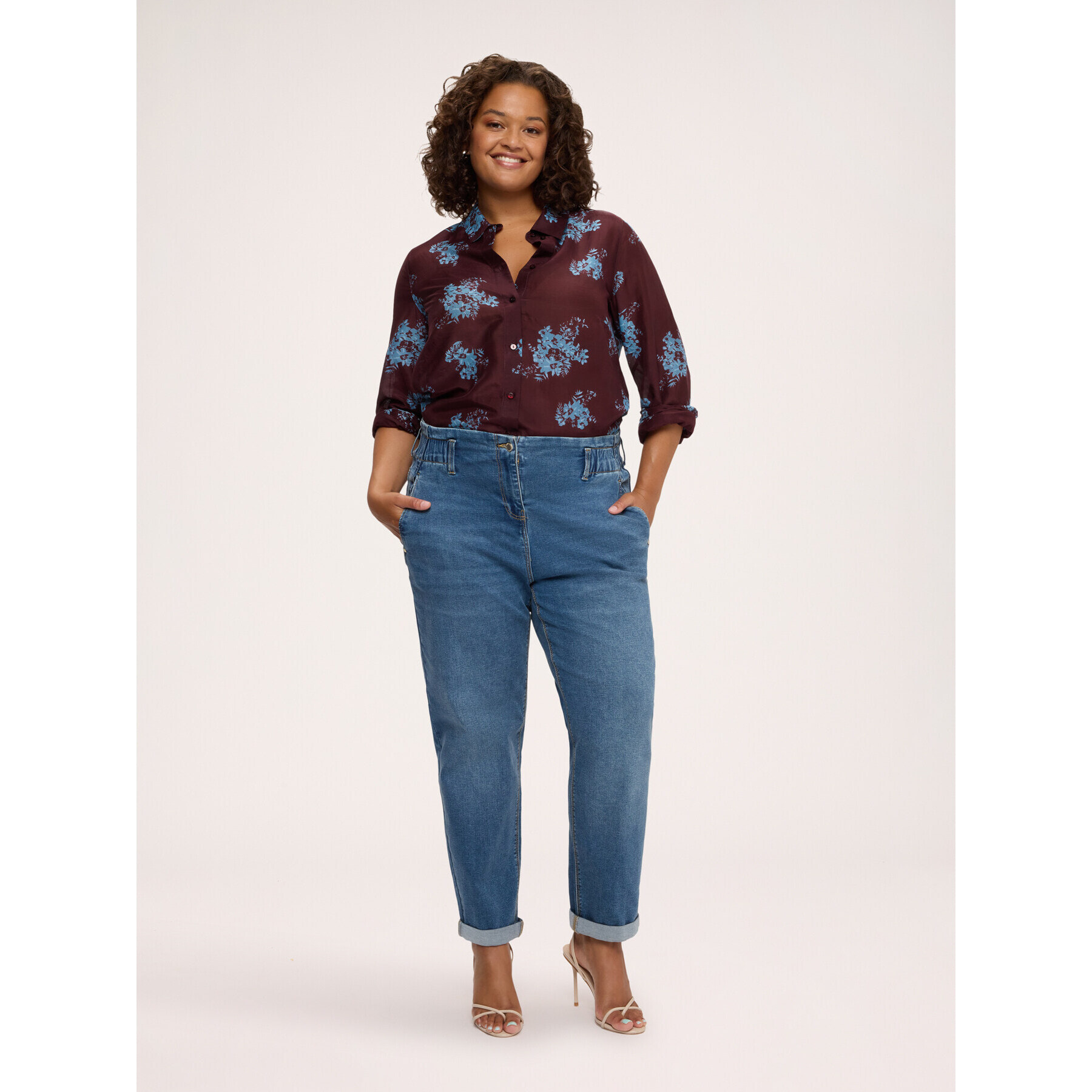 Fiorella Rubino - Camisa con estampado en mezcla de seda - Burgundy
