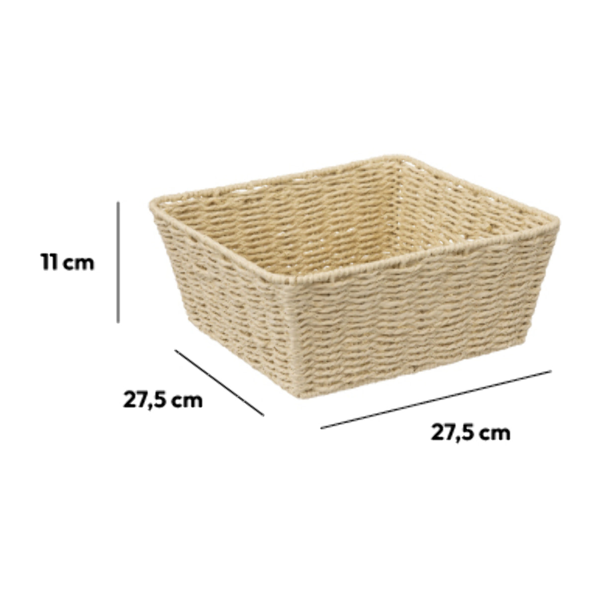 Corbeille tressée carré 28 cm Kord