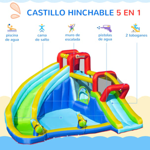 Castillo Hinchable con 2 Toboganes Cama de Salto y Piscina +3 Años 385x365x200cm