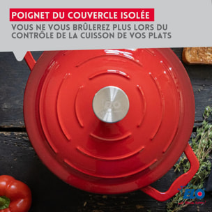 Cocotte en fonte émaillée 33 cm gris classique 5 L Elo