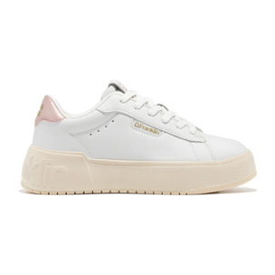 D.Franklin Zapatillas Deportivas Casual de Mujer Court Tennis Blanco/ Oro Rosado