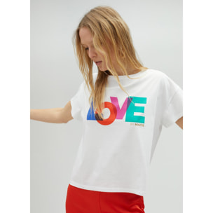 Maglietta bianca Love
