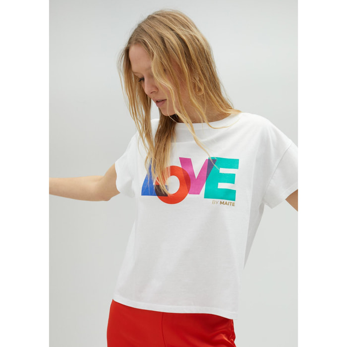 Maglietta bianca Love