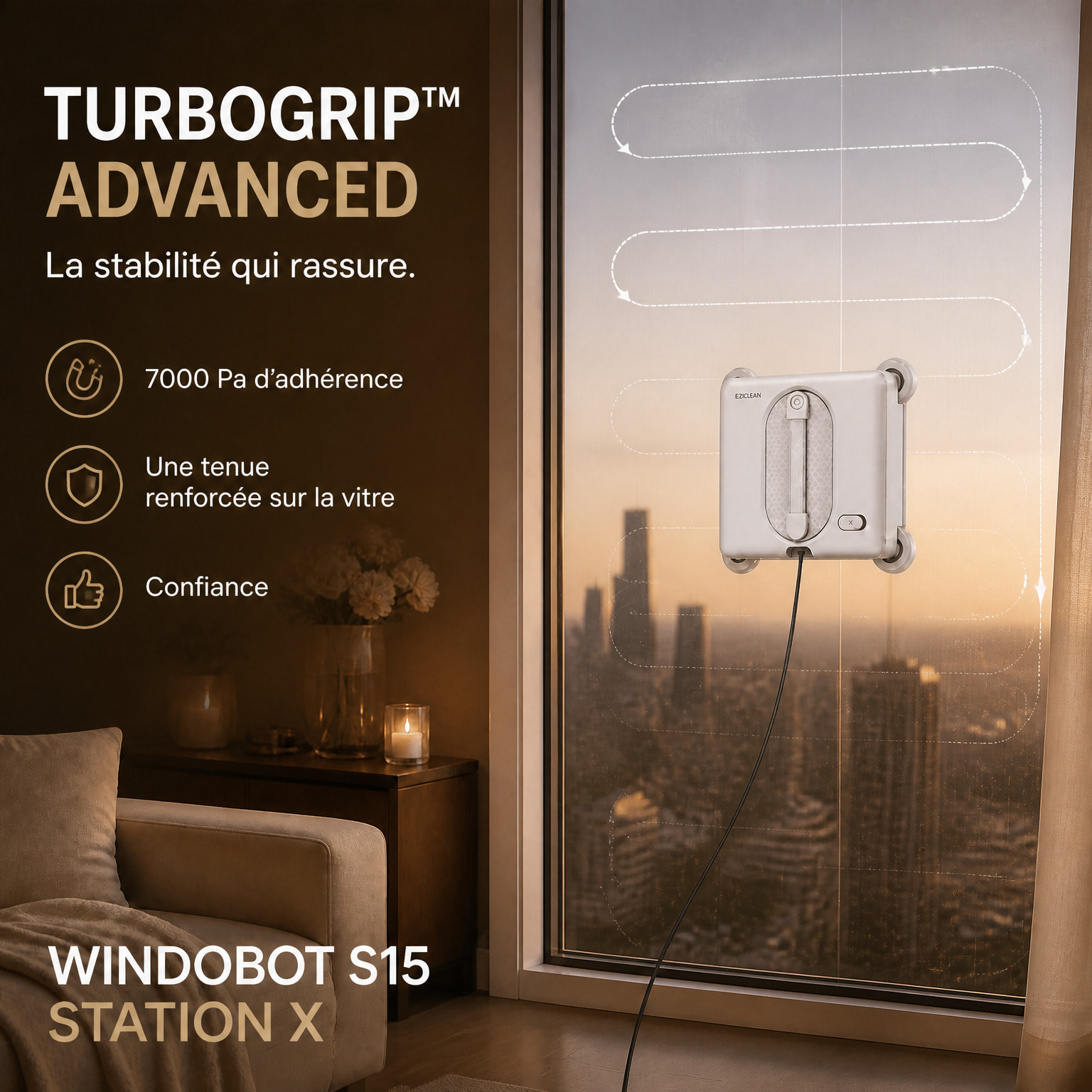 Robot Lave-vitres avec Station eziclean®Windobot S15 Station X