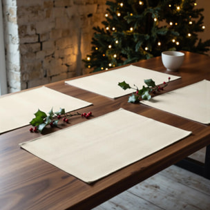 Lot de 4 sets de table anti-taches Naturel