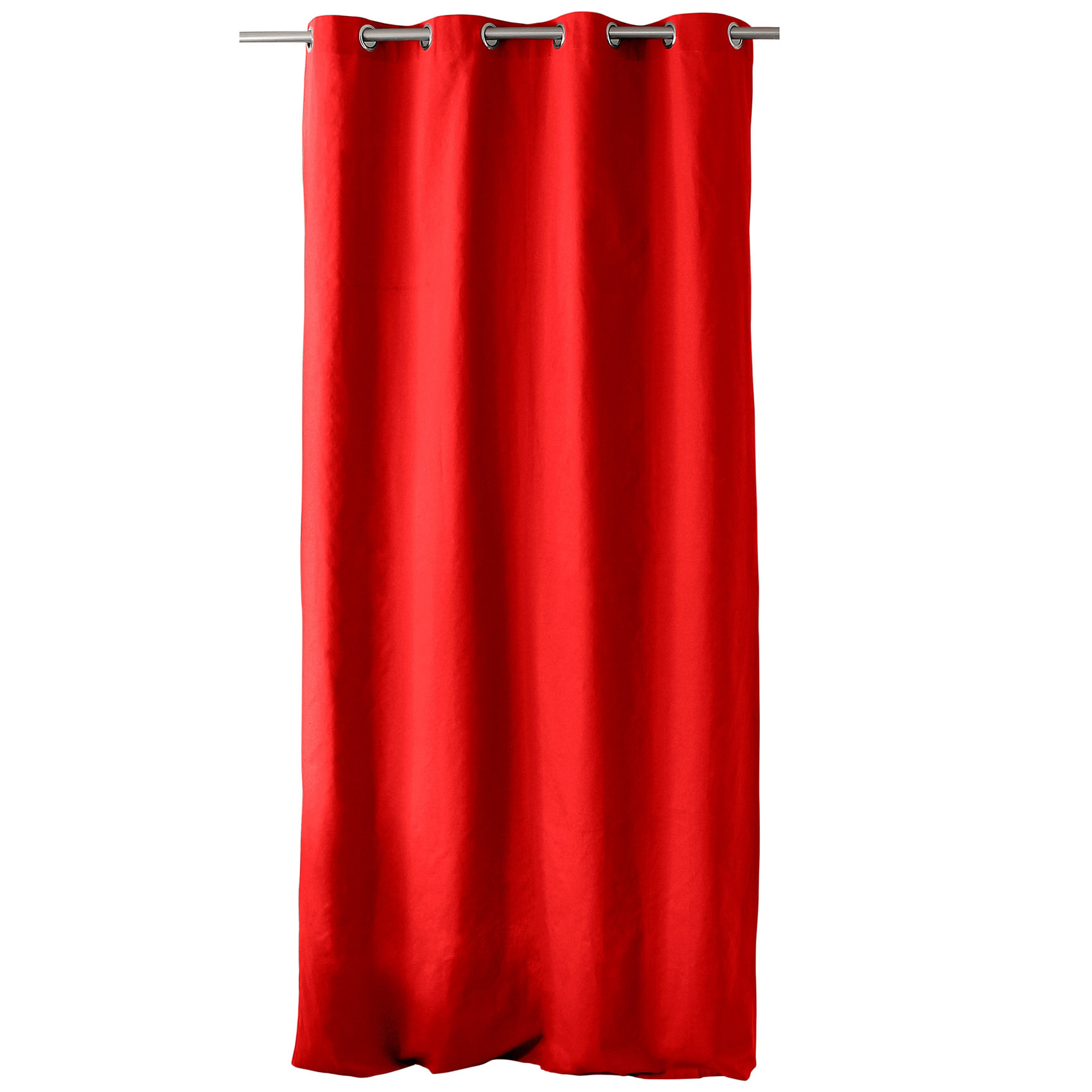 Rideau coloré en pur coton 8 œillets - Rouge