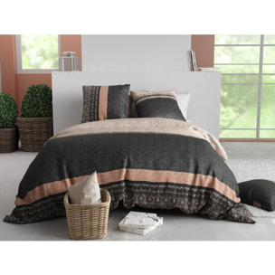 Parure housse de couette imprimée + 2 taies Obsi