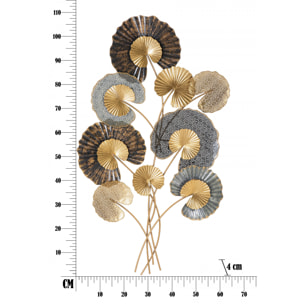 Decorazione da parete, Ferro, Con fantasia floreale, Misure: 64 x 4 x 110 cm