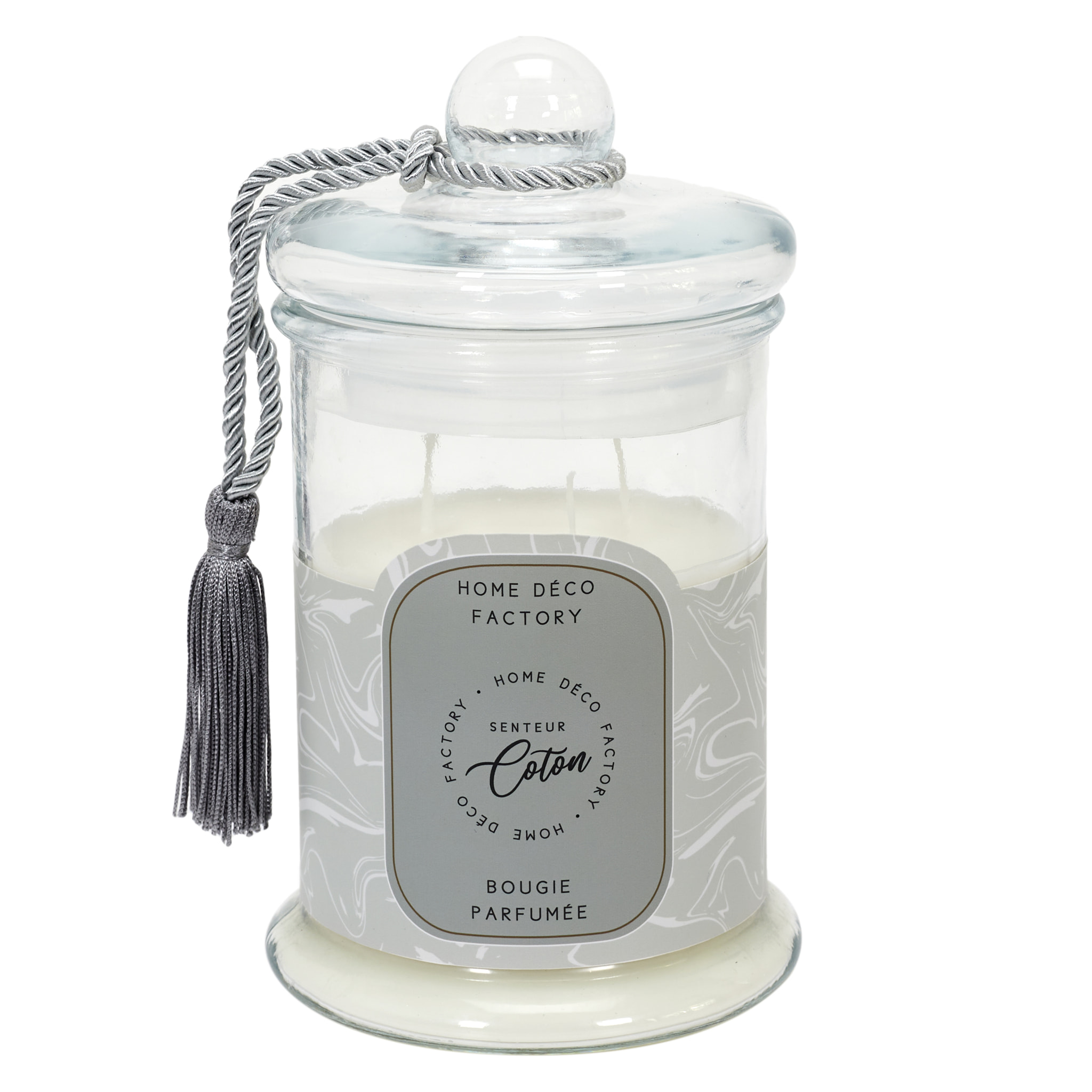 Bougie Parfumee Bonbonniere Grise H23.5cm
