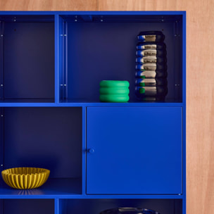 Buffet, meuble de rangement industriel métal 8 compartiments OKLAHOMA