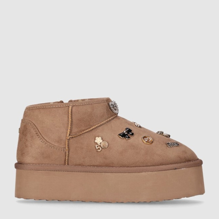 Botines de Tejido - Taupe - Tacón: 3 cm