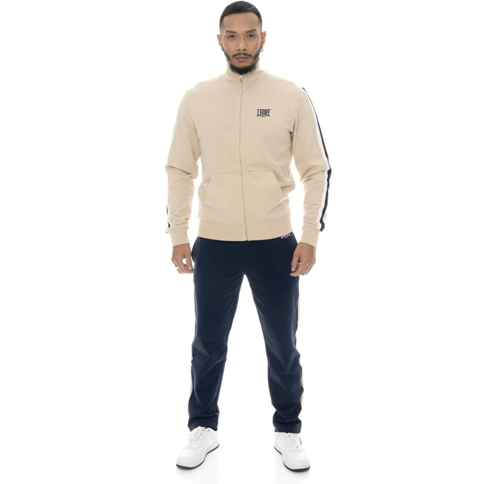 Chándal de hombre Leone Easy con cuello y cremallera de algodón no perchado