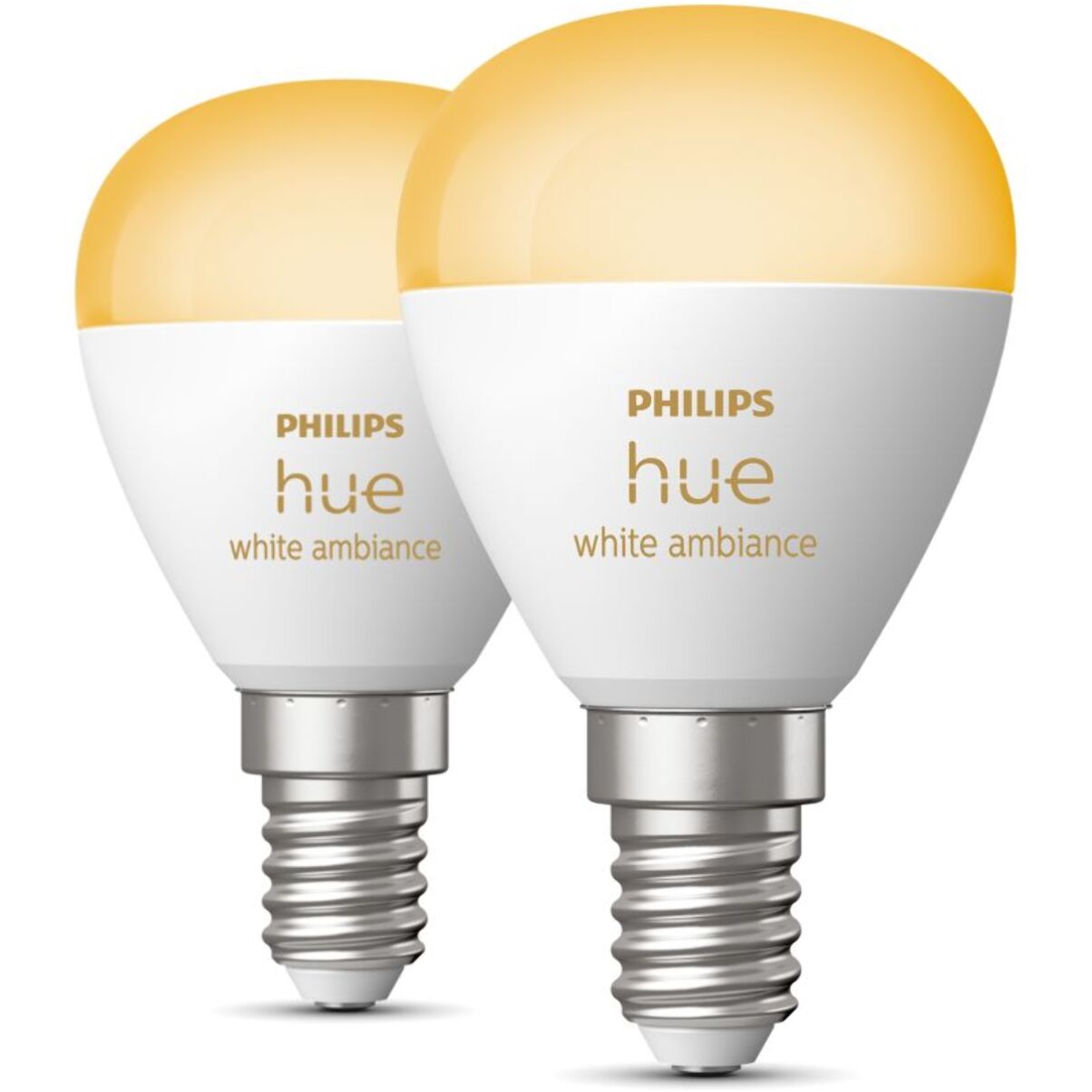 Ampoule LED connectée PHILIPS HUE White Ambiance E14 Luster 5.1W x2