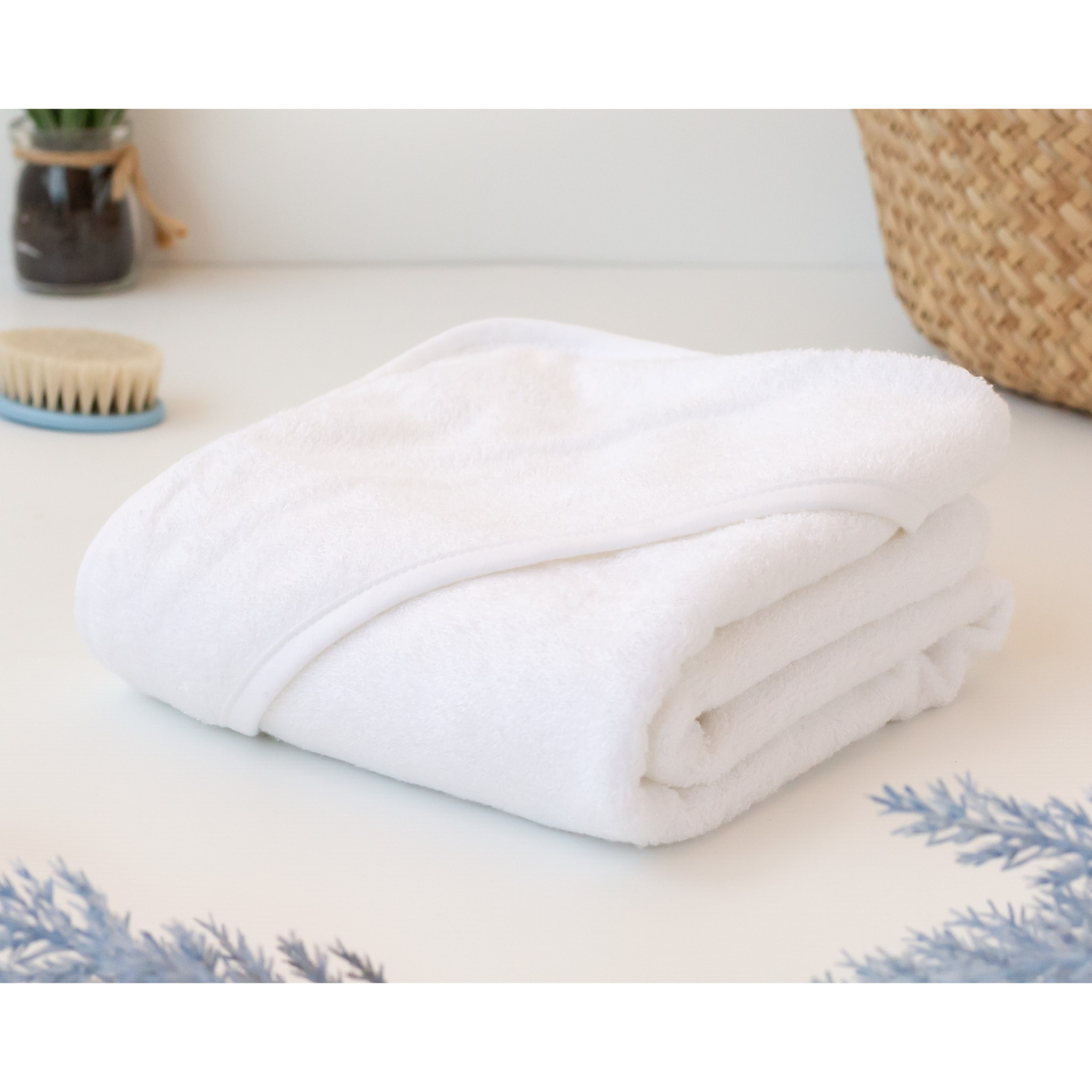 TOALLA BAÑO BAMBÚ PARA BEBÉS BLANCA