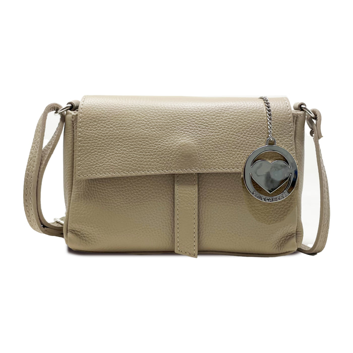 Chicca Borse - Tracollina Clutch Donna in Vera Pelle - Colore Fango