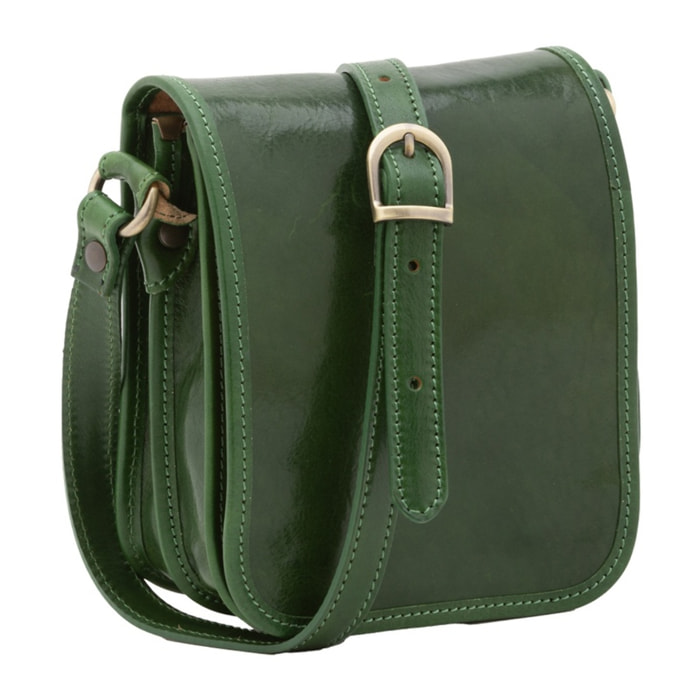 Borsa a tracolla da uomo in vera pelle - Modello False - Made in Italy - 20.0 x 16.5 x 10.0 cm