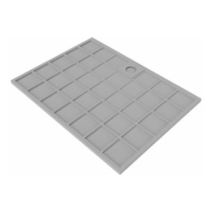 Vision Receveur de douche 100x90cm + Siphon Eslim90. Marbre coulé, gris (SATSVVI10090S-S)