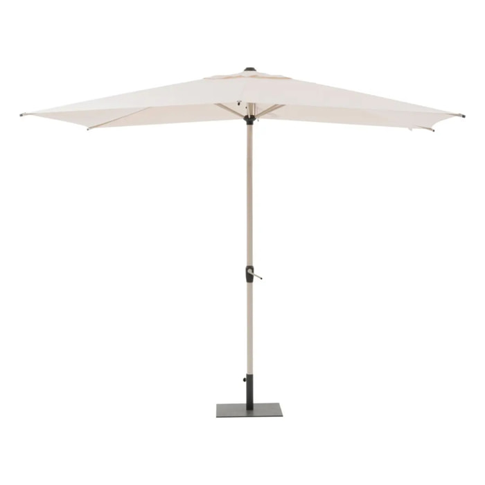 Parasol droit rectangulaire inclinable "Loompa" argile & blé 3 x 2m en aluminium et polyester