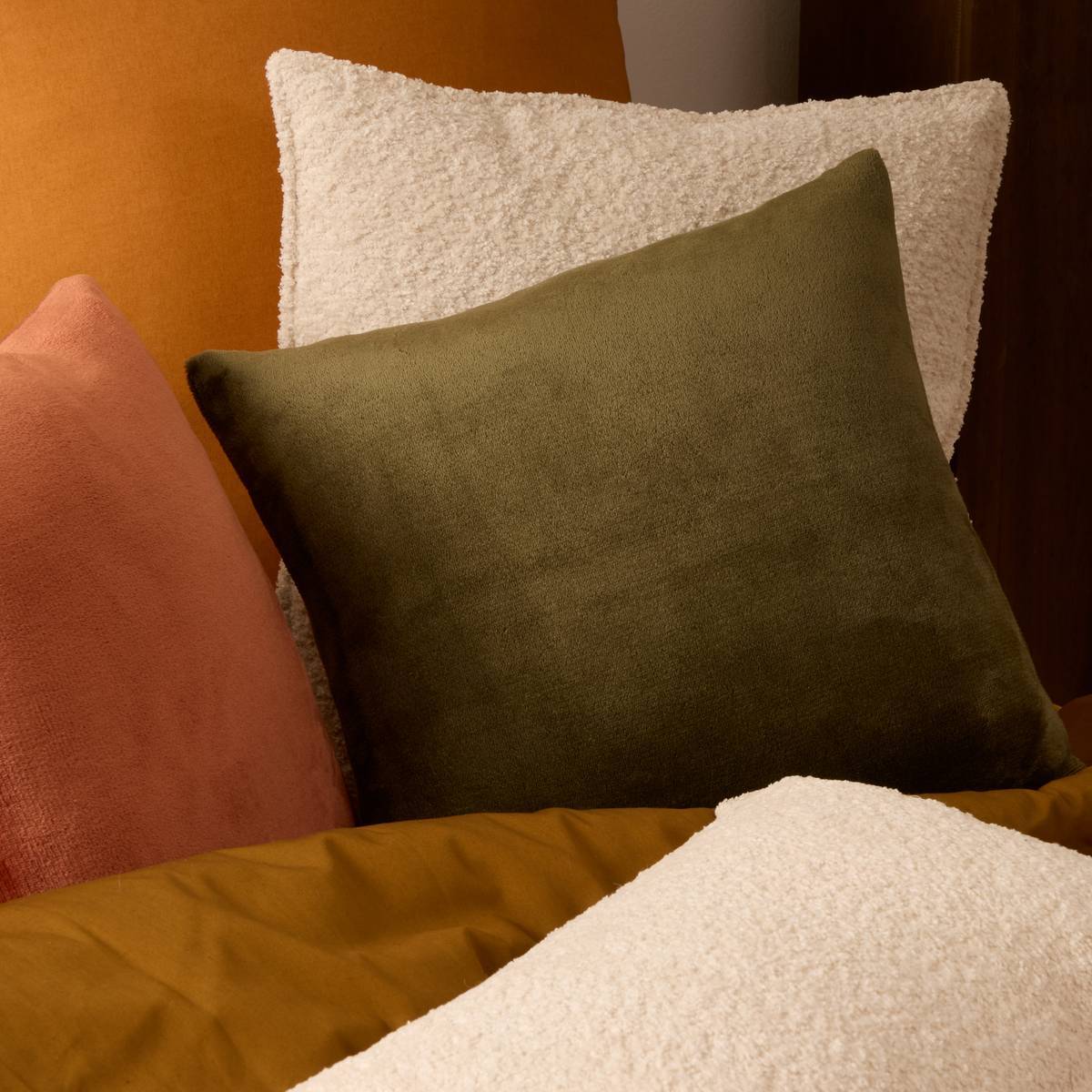 Coussin Ollis vert Kaki 38x38cm