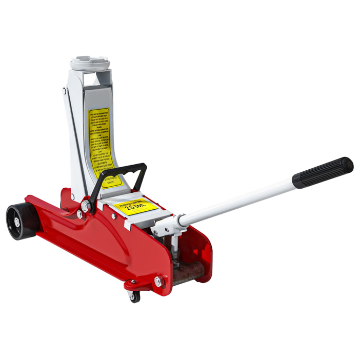 Gato Hidráulico 2,5T, Altura de Elevación 80-380 mm, Gato Hidráulico para Coche Robusto con Perfil Bajo, Ruedas Móviles, Compacto y Portátil, para Automóvil, SUV, Talleres, Garaje