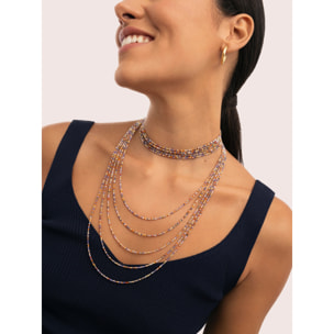 Collar Long Crystals Cleopatra Acero Baño Oro