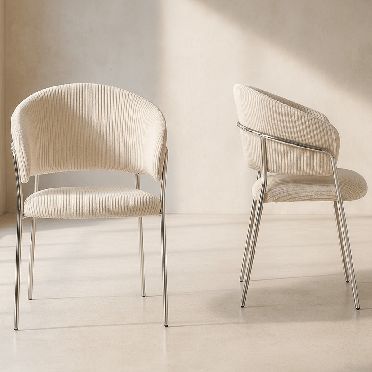Lot de 2 chaises piètement chromé - ISYA