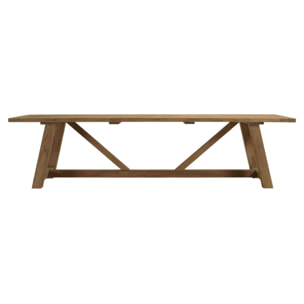 KALLY - Table à manger de jardin 300x100cm en bois de teck recyclé naturel