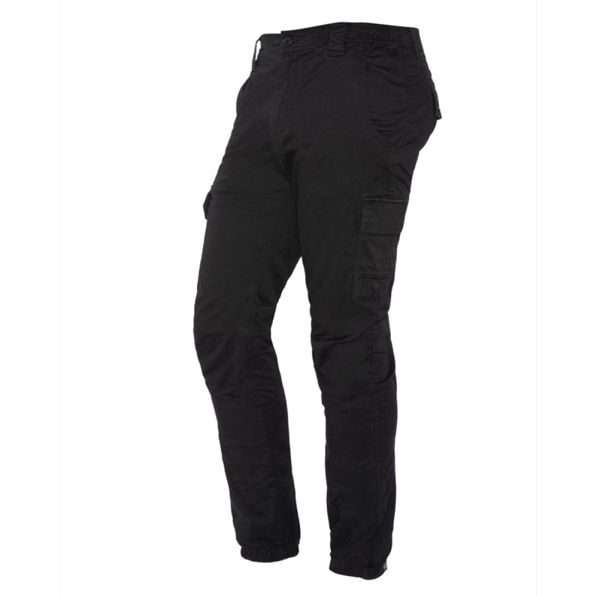 TRTECH270 FITTED CARGO PANTS IN BROKEN TWILL WITH ELASTICATED HEM 98% COTTON 2% ELASTHANE Nero