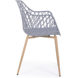 Set di 4 sedie OPTIK colore grigio