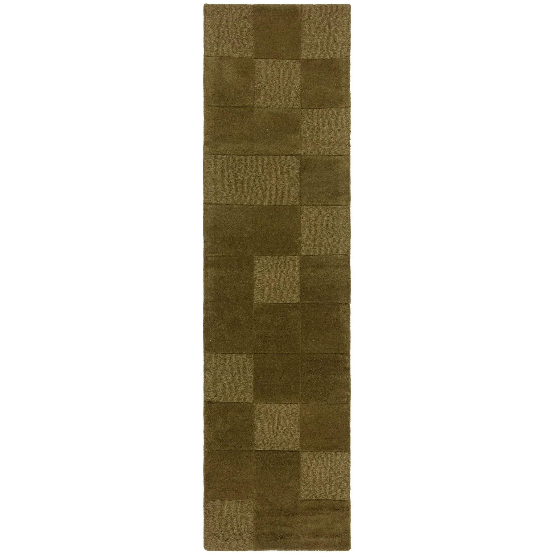Tapis en laine de couloir CHECKERBOARD Vert