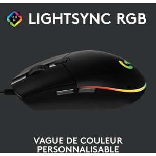 Souris Gamer Filaire LOGITECH G203 LIGHTSYNC GAMING MOUSE noire