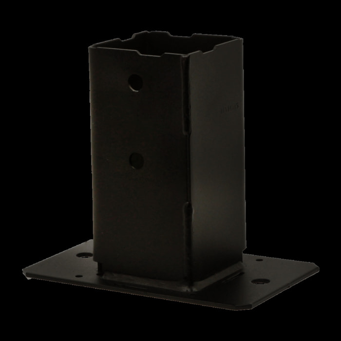 Pied de poteau pour muret et bord de dalle - 70x70 mm - Finition noire - SIMPSON - PPJBM70PB
