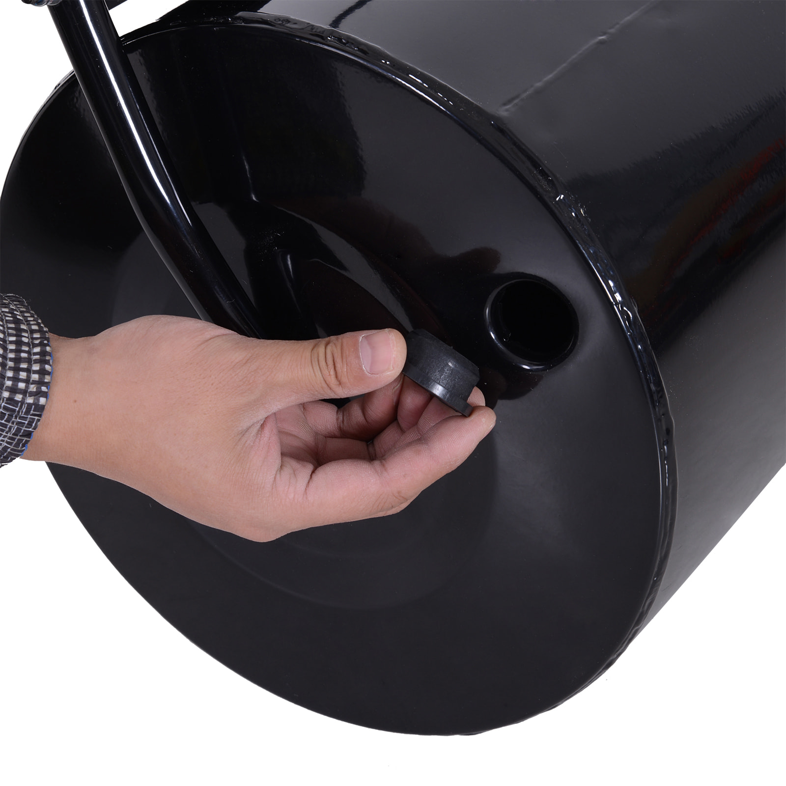 Rodillo de Césped Jardín Acero 38L Llena Agua Arena 32x50cm Asa Desmontable