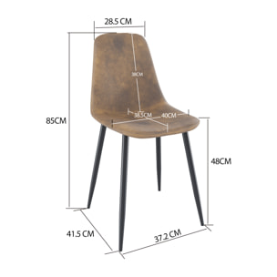 Set Di 4 Sedie In Ecopelle Per Sala Da Pranzo Ufficio Con Gambe In Metallo Stile Vintage Scandinavo Comoda Seduta Per Soggiorno Sala Riunione Marrone