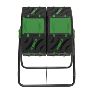 Bac de compostage rotatif double compartiments 140L