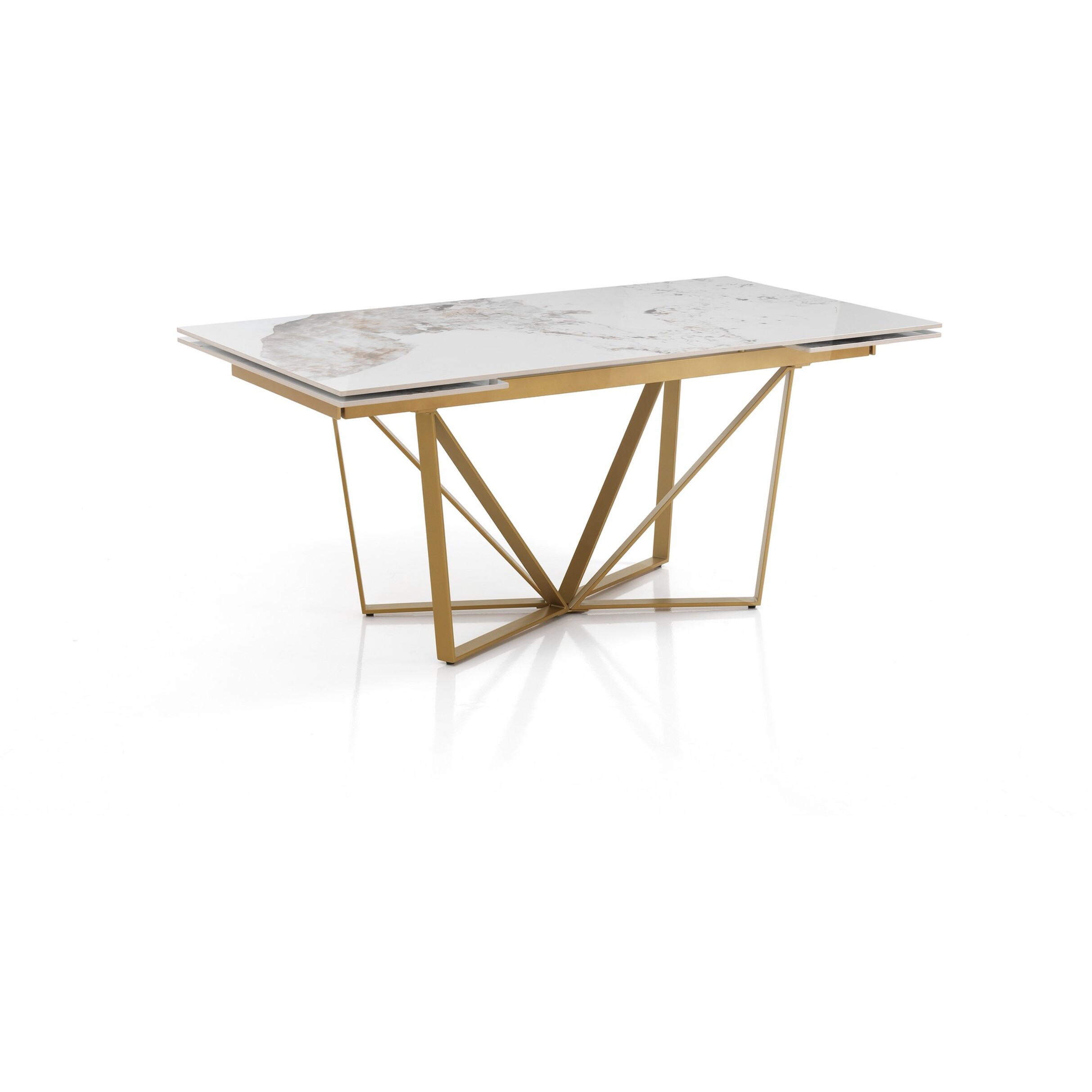 TOMASUCCI Table extensible SPINNE GOLD - ONICE MARBRE