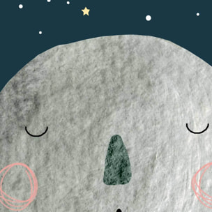 Tableau gris lune pour enfant Toile imprimée