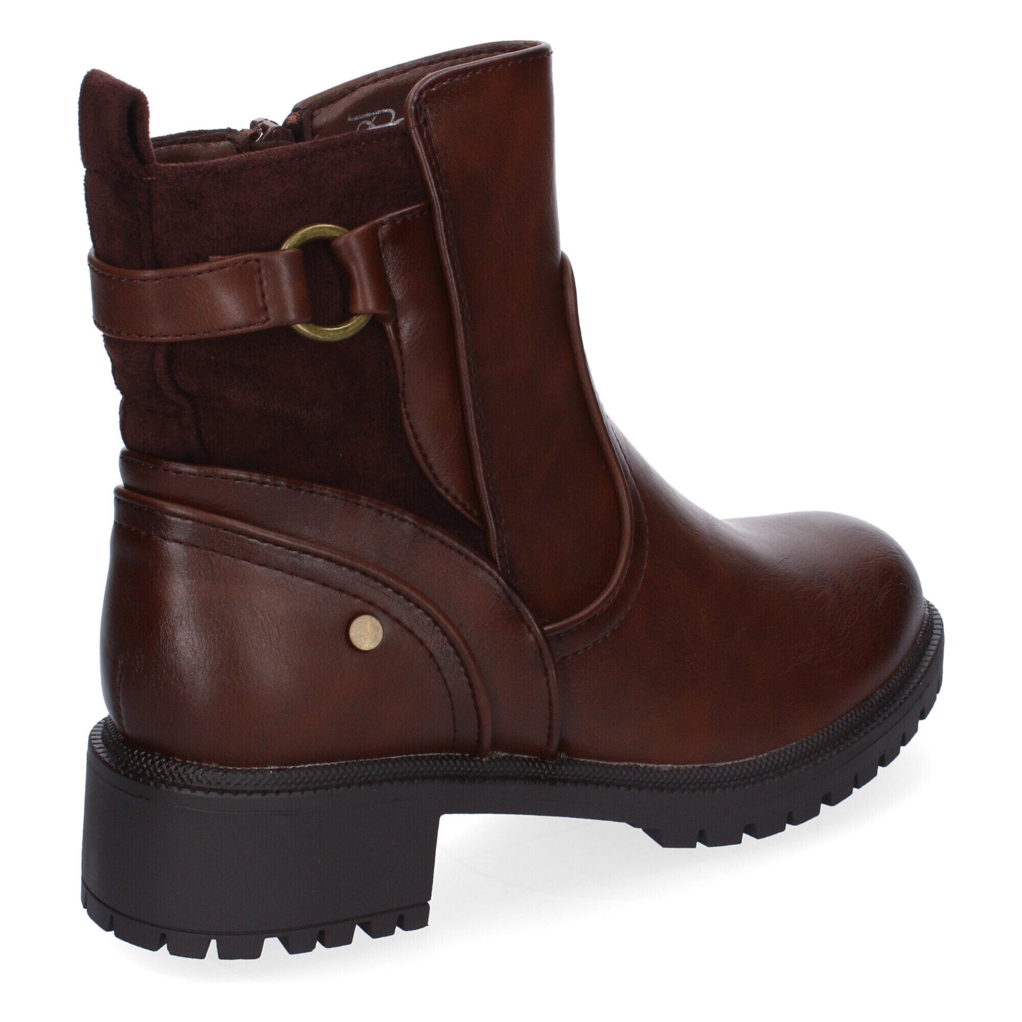 Botines de Tacón Bajo para Mujer con Adorno de Hebilla