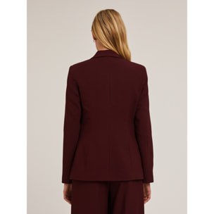 Motivi - Blazer de botonadura simple de tejido técnico - Burgundy