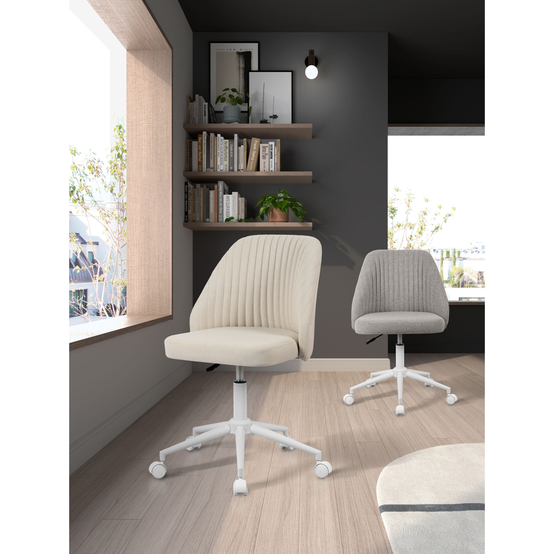 Silla de estudio Estela tela gris moteada 90x57x57 cm