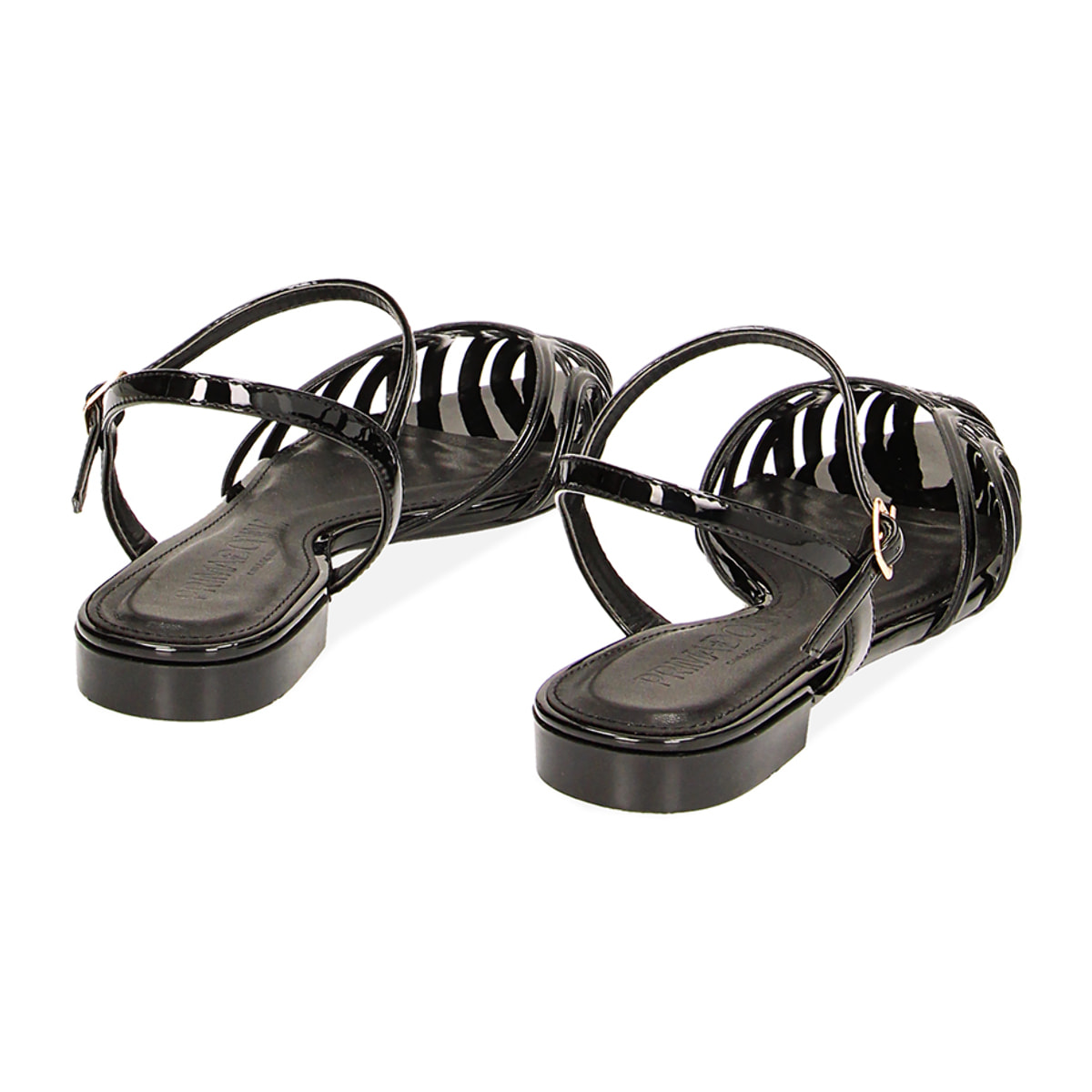 Ballerine slingback nere in vernice