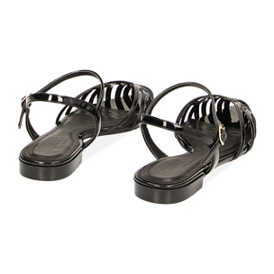 Ballerine slingback nere in vernice