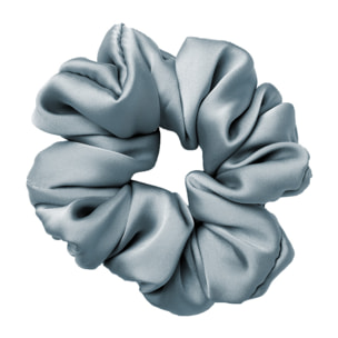 Federa Cuscino Letto Con Zip E Scrunchies Elastico Capelli 100% Seta Tinta Unita Azzurro