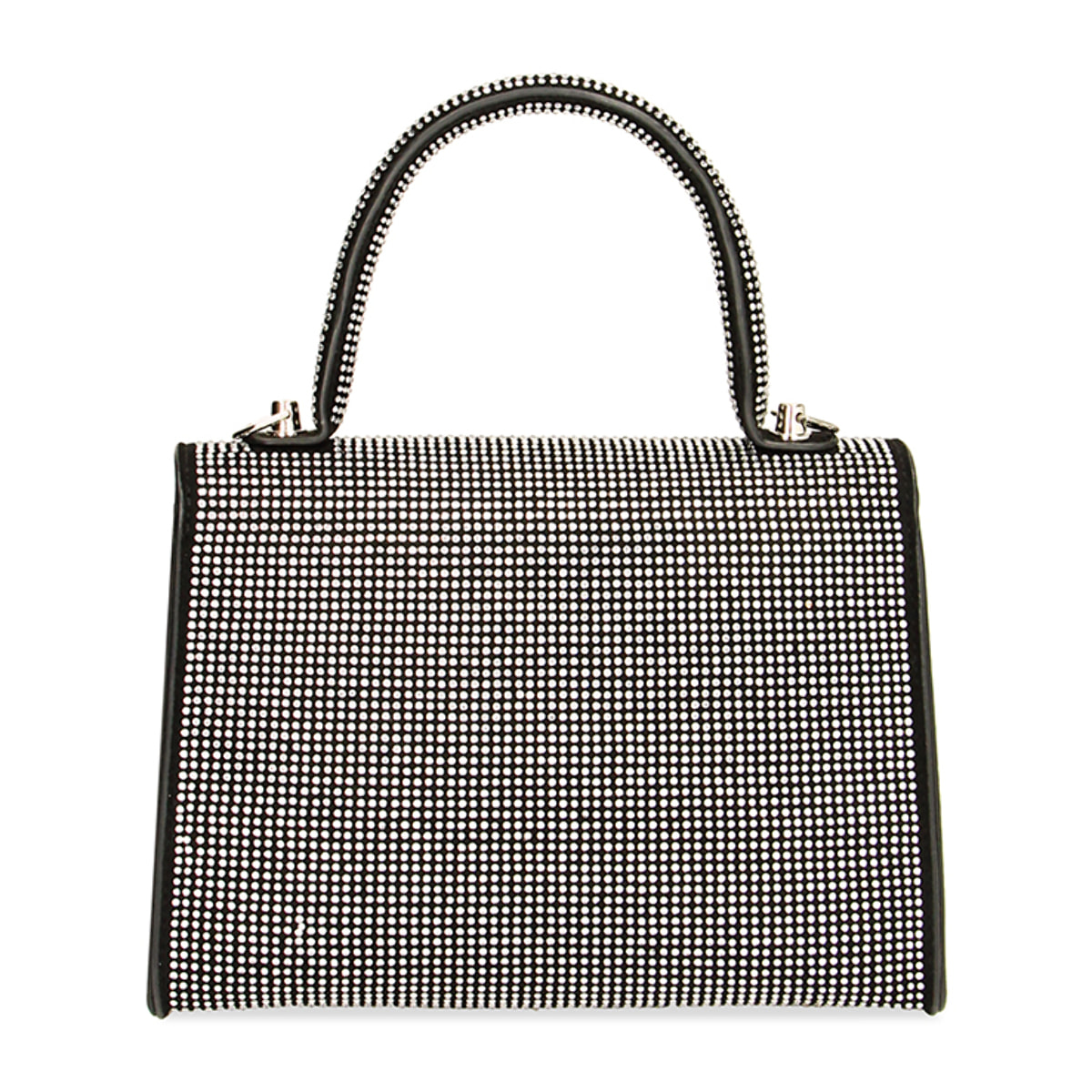 Mini-bag a mano argento con pietre