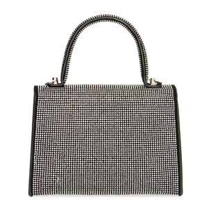 Mini-bag a mano argento con pietre